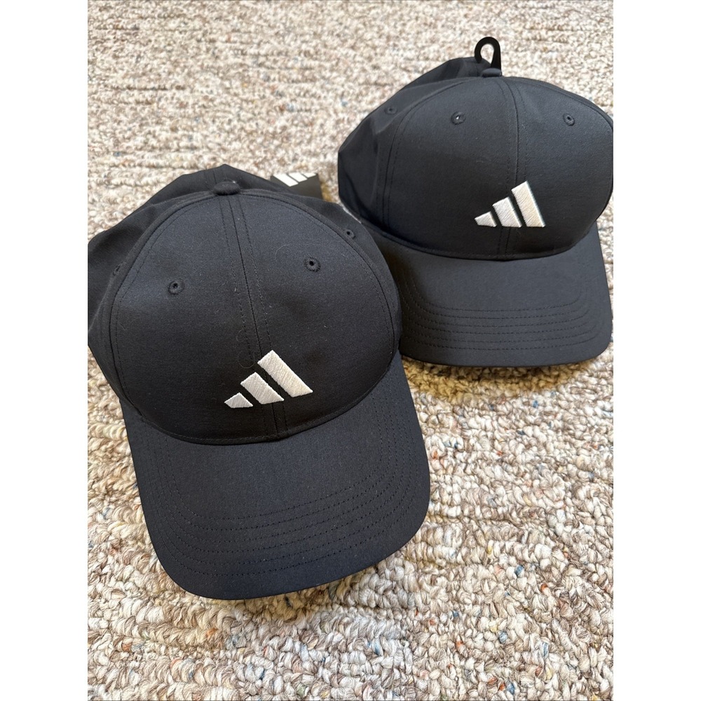 Adidas Aeroready Hat Cap 3 Stripes Black White‎ Ajustable Youth One Size 2 Hats